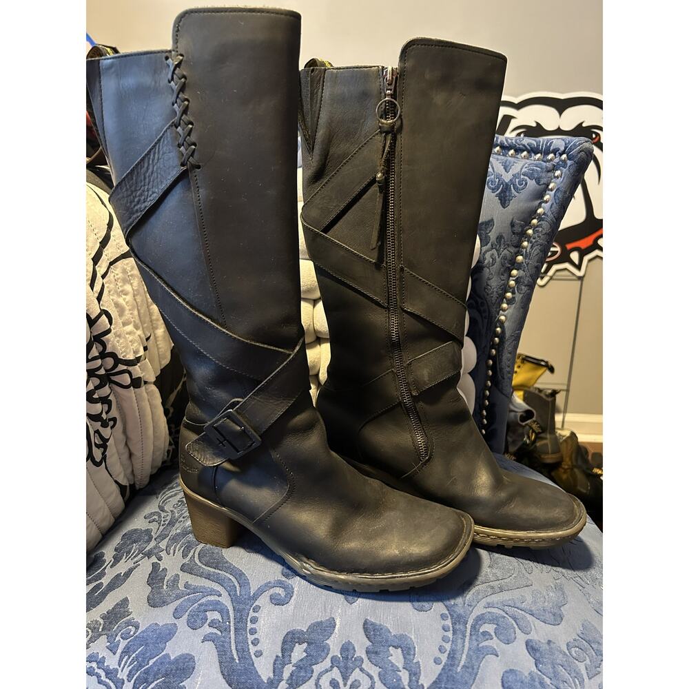 Dr Martens 11448 Black Block Heel Knee high Size 8/EU 39